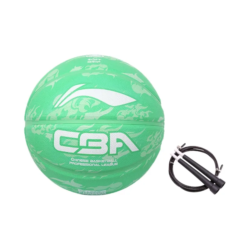 LiNing Rubber Basketball Green Size 5 Training Kids'-17