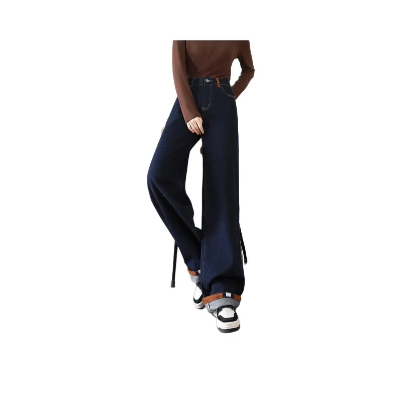 FAWENXIANGZI Jeans Women's Dark Blue-1