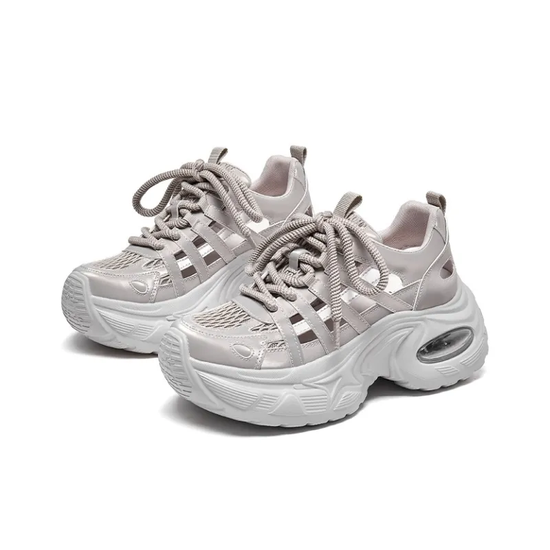 Lee Cooper Slip Resistant, Abrasion Resistant, Breathable, Height Increasing Low Top Chunky Sneakers Women's-2