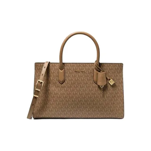 MICHAEL KORS Scarlett Canvas Bag, Tote Bag, Shopping Bag, Shoulder Bag, Handbag Medium Size Women's Light Brown