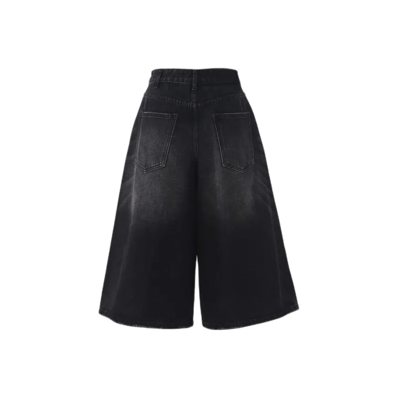 ZAZN Denim Shorts Women's Black Gray Color-1