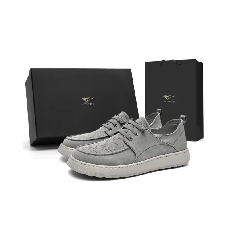 SEPTWOLVES Men's Casual Shoes Men Low Top Khaki/Gray-7