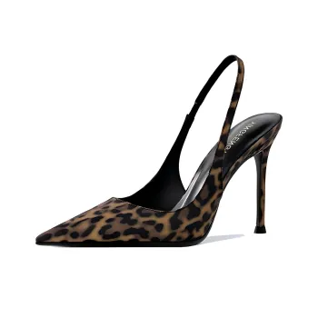 Lan Miao Slim Heel High Heels Women's Leopard Print