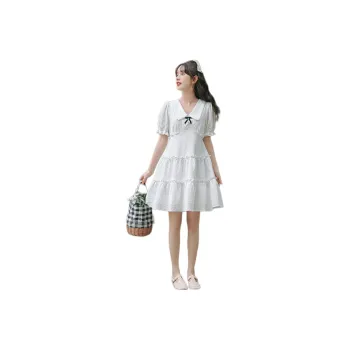 Flowers In Water Short Sleeved Dress Women's