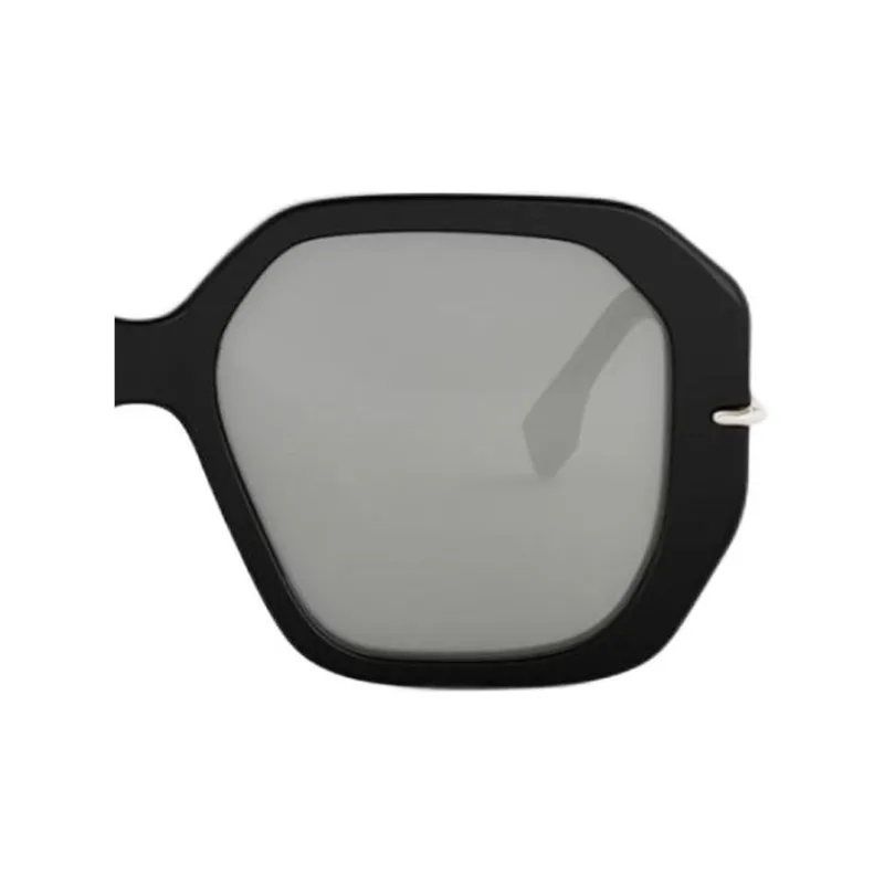 FENDI Acetate Irregular Shape Sunglasses Women's Black-2