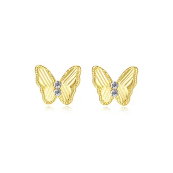 MAXTHINK S925 Silver Stud Earrings Women's Gold