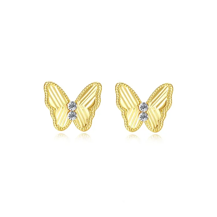 MAXTHINK S925 Silver Stud Earrings Women's Gold-0