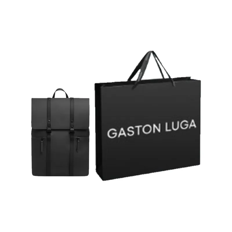 Gaston Luga Waterborne Polyurethane Backpack Medium Size Unisex Black-7