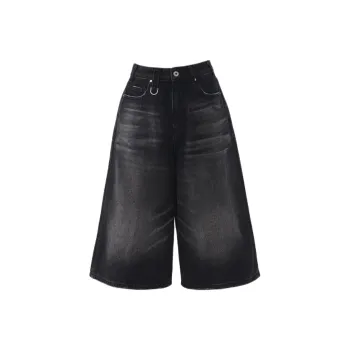 ZAZN Denim Shorts Women's Black Gray Color
