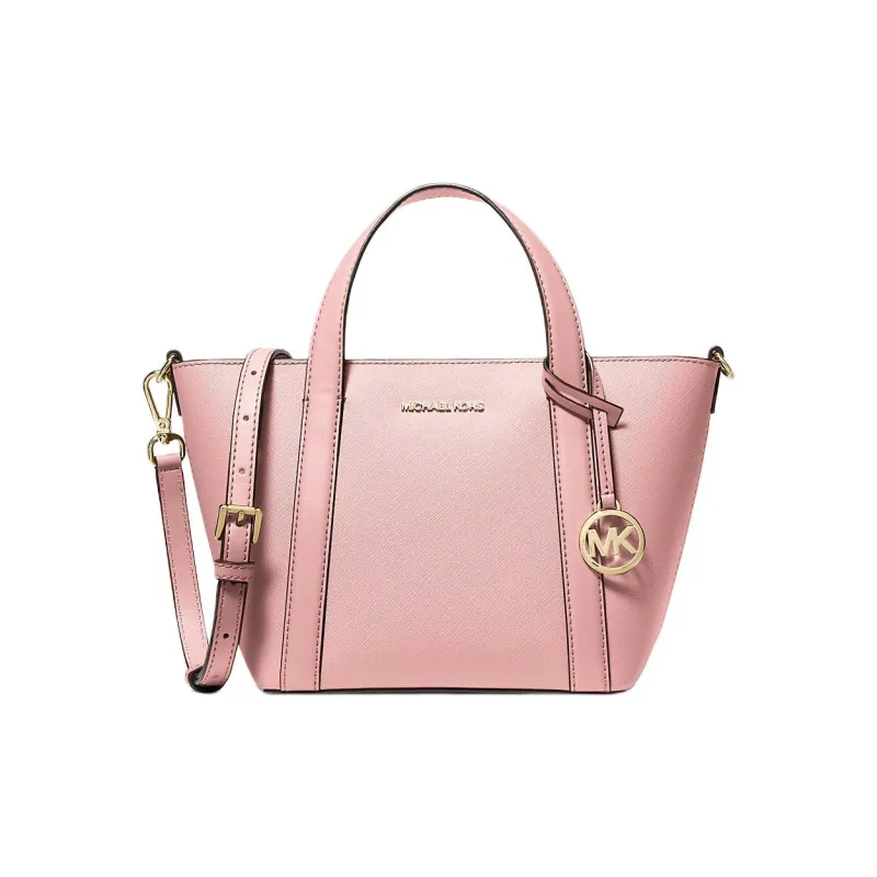 MICHAEL KORS Pratt Coated Canvas Tote Bag, Shopping Bag, Shoulder Bag, Crossbody Bag, Handbag Small Size Women's Pink-0