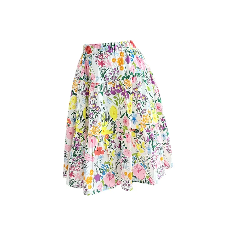 FLIM Casual Long Skirts Women's Multicolor Floral-1
