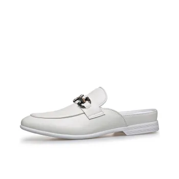 Romon Closed Toe Slippers Men's White