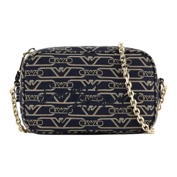 EMPORIO ARMANI Cotton Camera Bag Shoulder Bag Crossbody Bag Mini Women's Dark Blue & Umber
