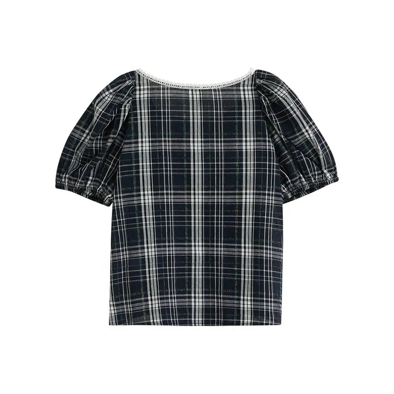 Inman Shirts Women's Blue White Plaid-1