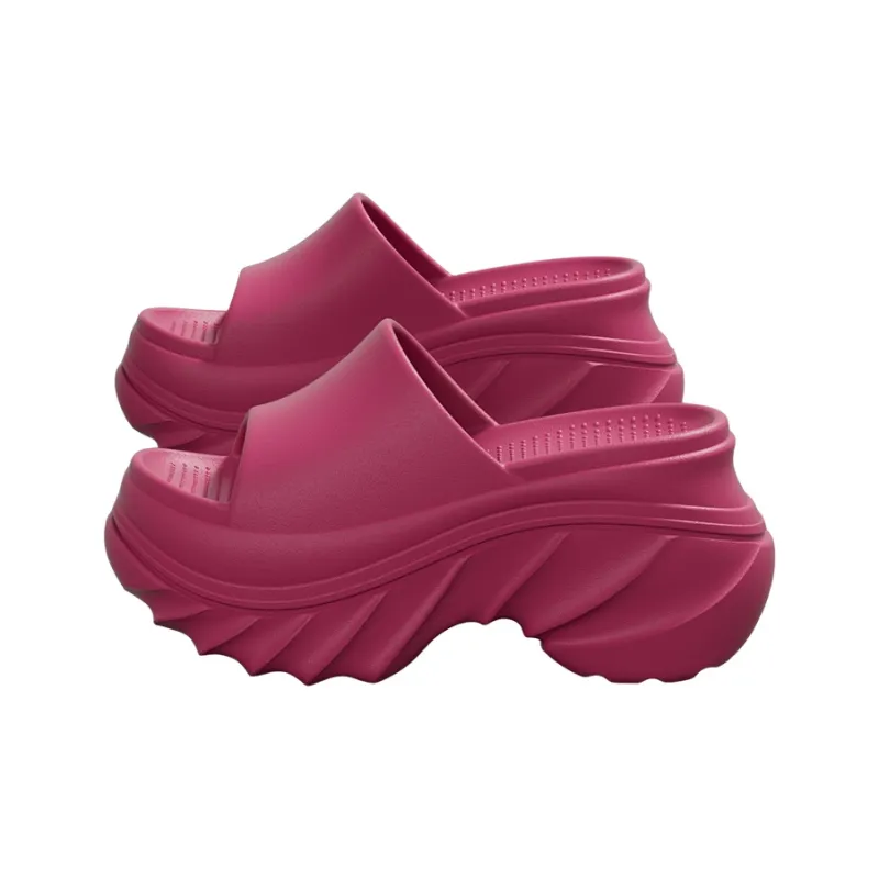 Warm Edge Platform Slippers For Women's Summer Fashion, Height Increasing, Indoor Slip on Shoes For Home Use-2