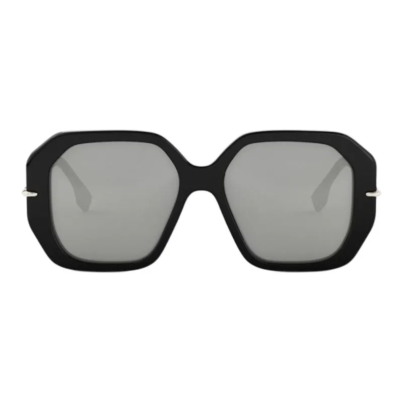FENDI Acetate Irregular Shape Sunglasses Women's Black-1