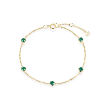 JIUXIAOJIANG Cultivated Emerald Bracelets Women's Green