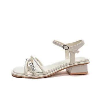 Dragon Dance One Strap Sandals Medium Heel Women's
