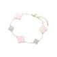 [Lucky Four-Leaf Clover]Bracelet, Pink