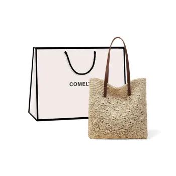 COMELY Fabric Tote Bag, Shopping Bag, Handbag, Shoulder Bag Women's Beige