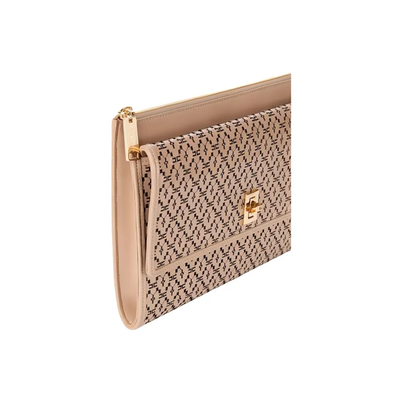 Elisabetta Franchi Leather Clutch Large Size Women's Multicolor-2