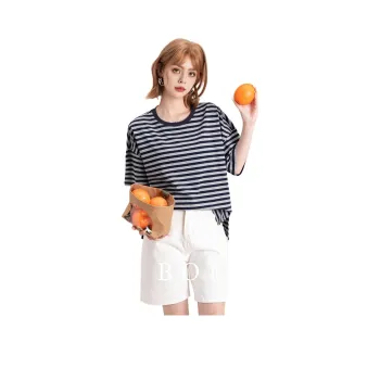 FAWENXIANGZI Drop Shoulder Sleeve T Shirt Women's