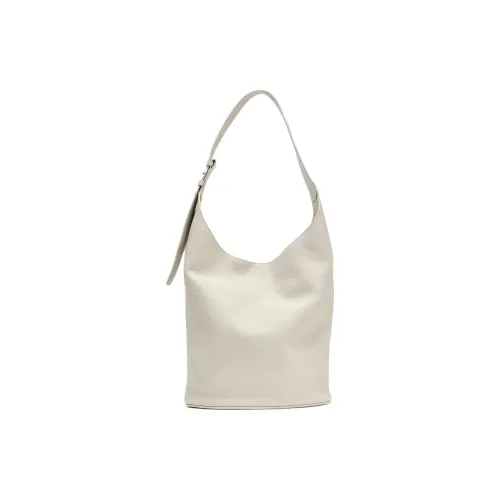 ZARA Cow Leather Bucket Bags Crossbody Bag, Shoulder Bag Medium Size Women's White