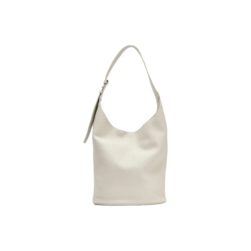 ZARA Cow Leather Bucket Bags Crossbody Bag, Shoulder Bag Medium Size Women's White-0