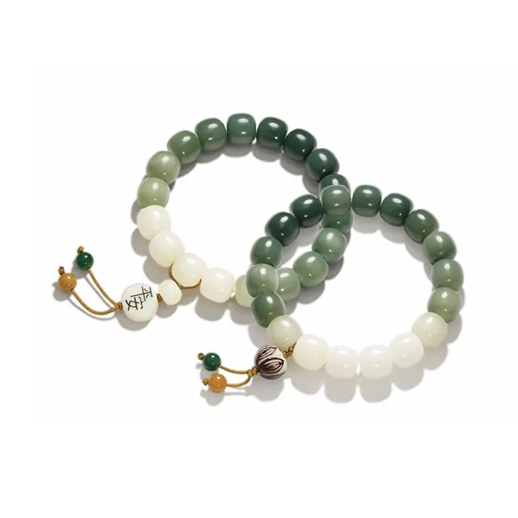 TANGSHU Bodhi Root Good Luck Lotus Peaceful Joy Wealth Good Luck Beaded Bracelet Unisex-4