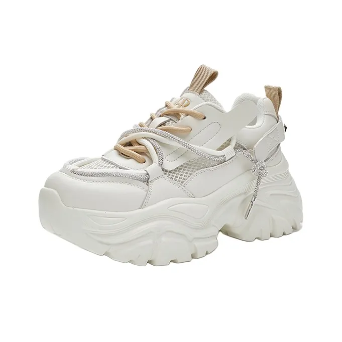 HR Height Increasing Breathable Abrasion Resistant Low Top Chunky Sneakers Women's-4