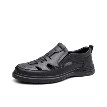 Poitulas Men's Casual Shoes Men Low Top Black/Brown