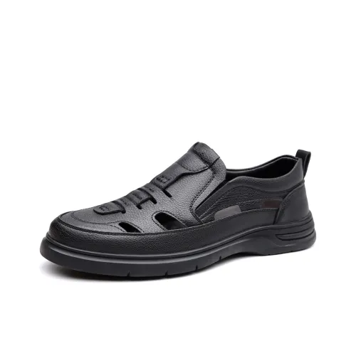 Poitulas Men's Casual Shoes Men Low Top Black/Brown