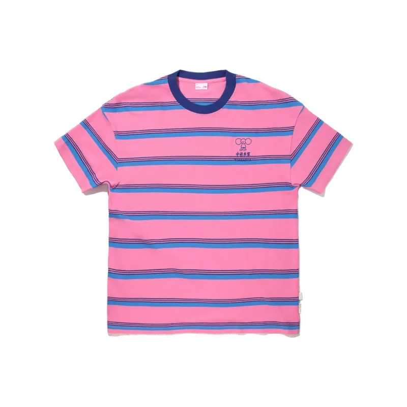 LiNing x TAKASHA,LIANMINGKUAN T Shirt Unisex Red Striped-0