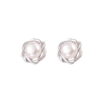 Andaozi Pearl Stud Earrings Women's