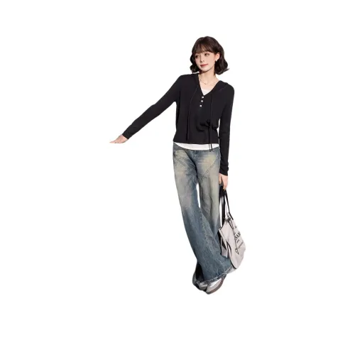 FAWENXIANGZI Knitwear Women's Black