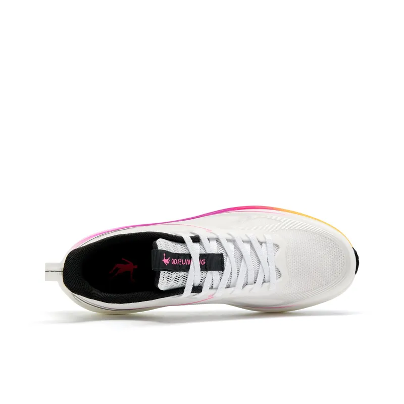 QIAODAN Cushioning, Slip Resistant, And Abrasion Resistant Low Top Casual Running Shoes Men's White-3
