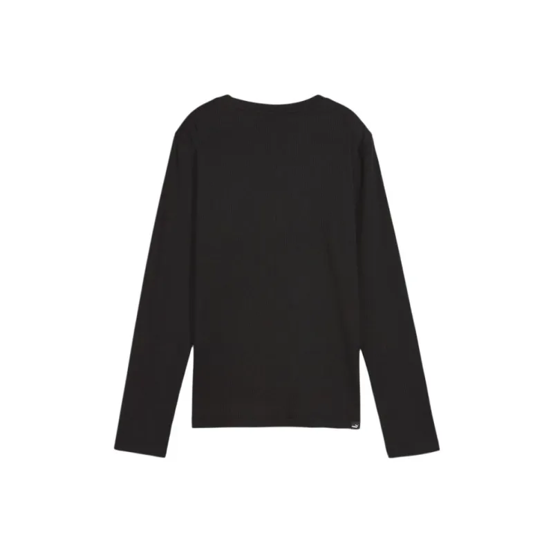 PUMA ESS ELEVATEDArchive SS25 Drop Shoulder Sleeve T Shirt Women's Black-1