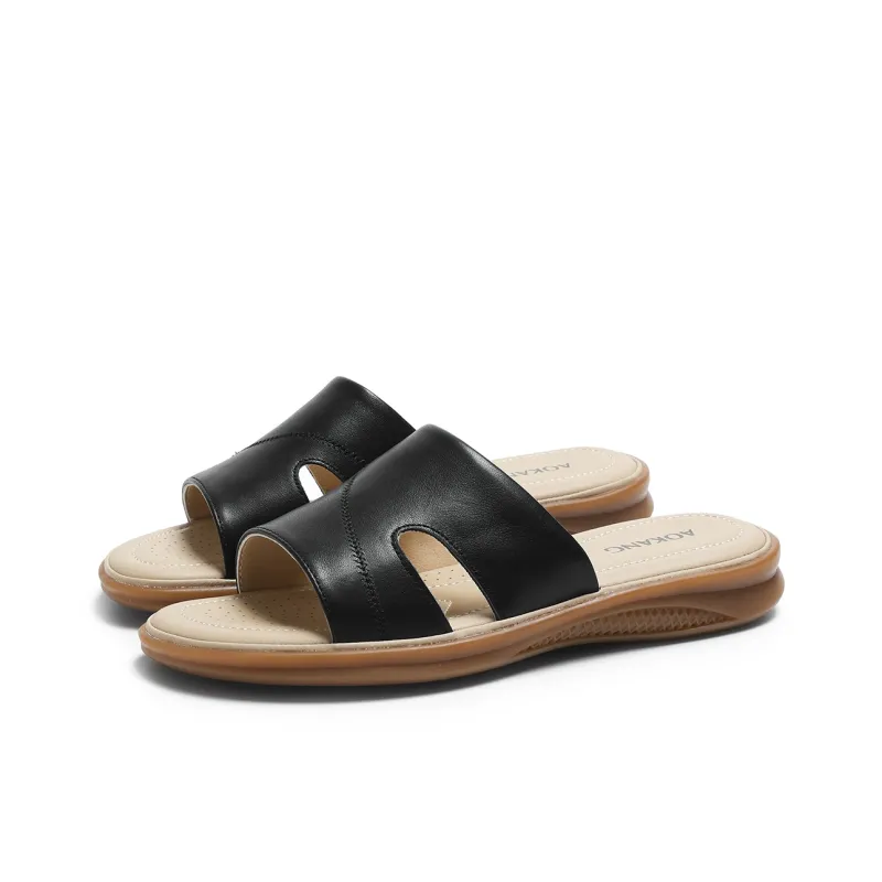 AOKANG PVC Polyvinyl Chloride Slip Resistant Slide Slippers Women's-1