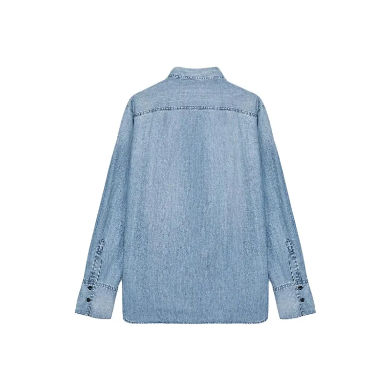 ZARA ZW Series Shirts Women's Blue-1