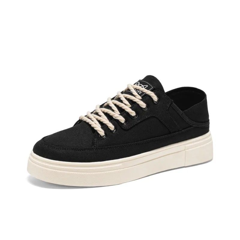 MIIOW Anti Slip Wear Resistant Low Top Skateboard Shoes Men's Black-1