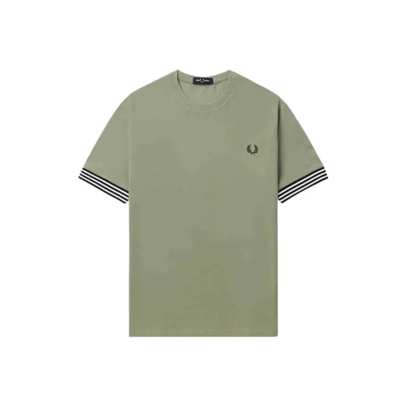 FRED PERRY Striped cuff T shirt-2