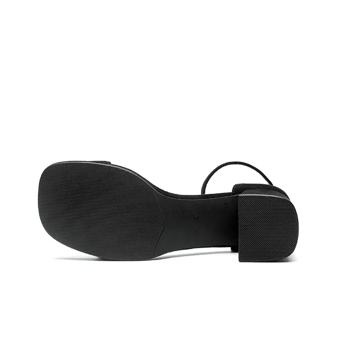 JOSINY One Strap Sandals 5CM Women's Black-3