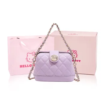 MESUCA Sanrio Collaboration Hello Kitty PU Shoulder Bag, Crossbody Bag, Handbag Women's Purple