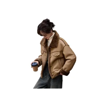 Mo Han Yi Mei Jackets & Coats Women's Light Coffee