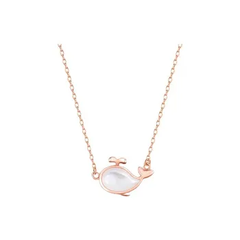 Regalrose 925 Sterling Silver Dolphin Necklace Women's
