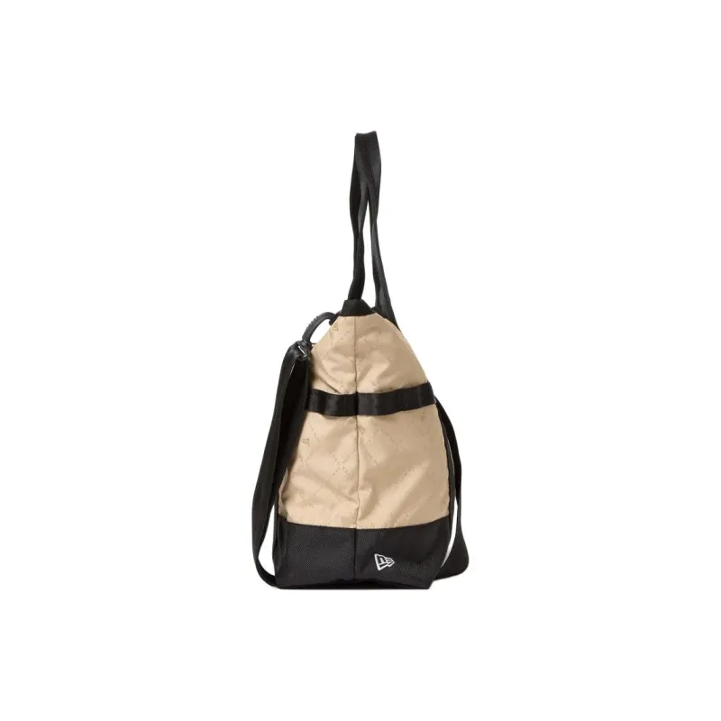 New Era Polyester Tote Bag, Shopping Bag, Shoulder Bag, Handbag Unisex Beige & Black-3