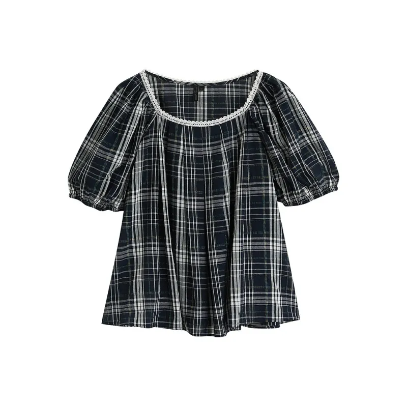 Inman Shirts Women's Blue White Plaid-0