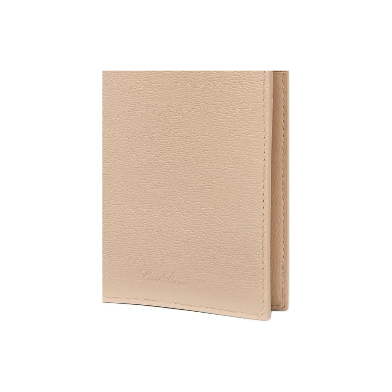 Loro Piana Calfskin Passport Holder Women's Beige Yellow-4