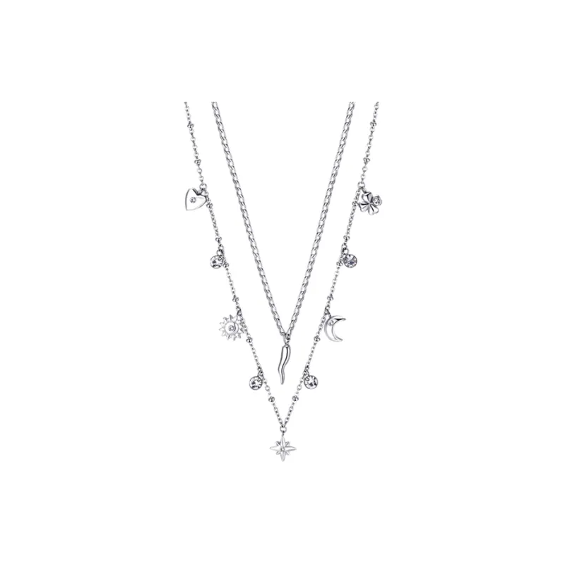BROSWAY Titanium Steel Necklaces Women's Silver-0