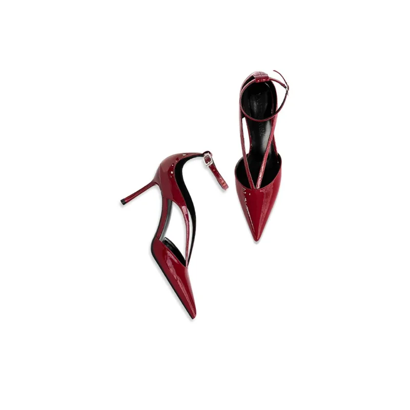 GOSO Slim Heel High Heels Women's Red-4